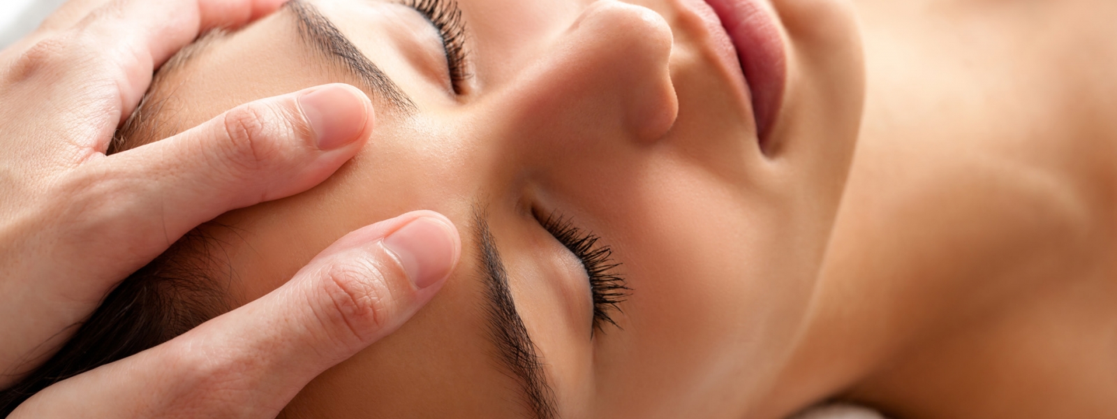 Macro relaxing facial massage. Macro relaxing facial massage.
